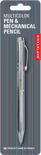 Actual product image Kikkerland 3-colour pen (Silver, 1 x)