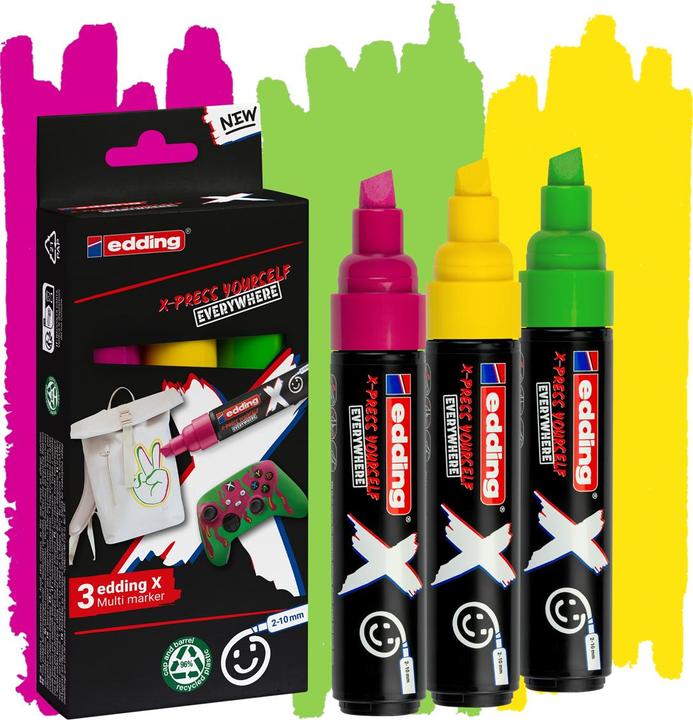 Image du produit Edding 6900 X Multimarqueurs, lot de 3 (Couleur bonbon, 10 mm, 3 x)