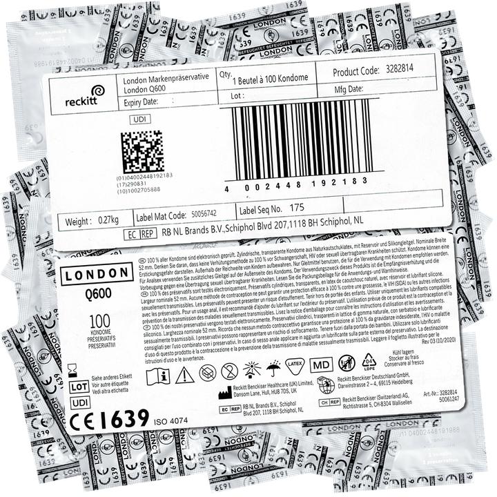 Valeurs nutritives et ingrédients London Q600 (100 pcs)