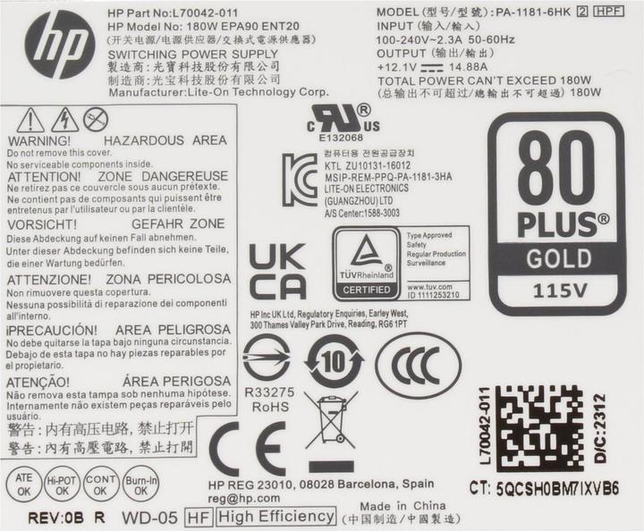 Image du produit HP L70042-002 (180 W)