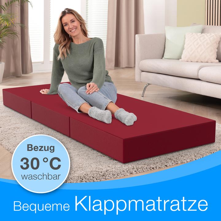 Actual product image Bestschlaf Klappmatratze, 3-teilige Faltmatratze, Reisebett, Gästematratze (75 x 195 cm, Foam core)