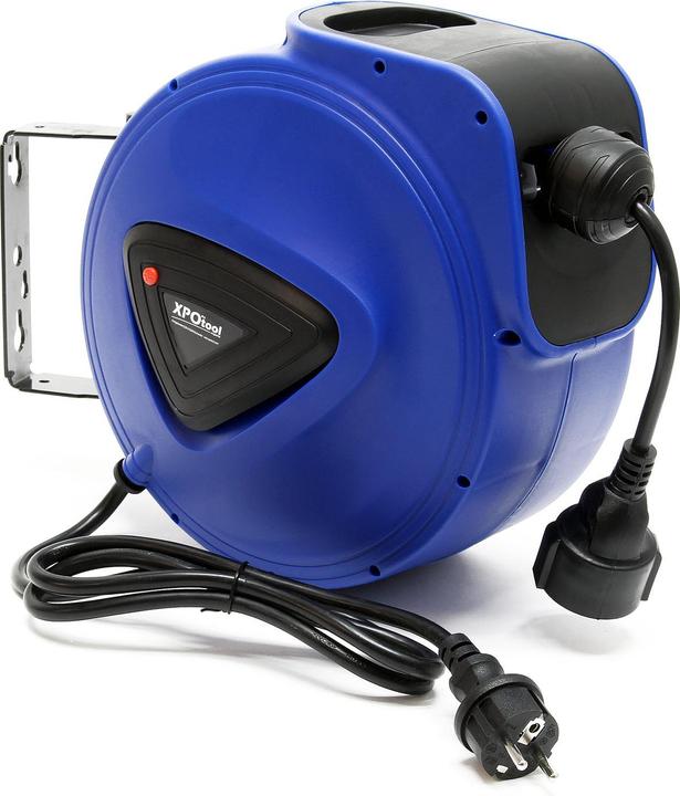 XPOtool Enrouleur automatique Tuyau d'arrosage 20m Supporto murale Pivotable 180° Matériel de montage Dév (20 m)