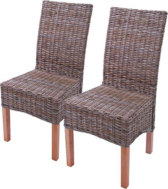 Produktbild Swisshandel24 6x Esszimmerstuhl Korbstuhl Stuhl M44, Kubu-Rattan ohne Sitzkissen