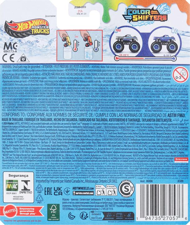 Image du produit Hot Wheels Monster Trucks COLOR SHIFTERS BIGFOOT vehicle