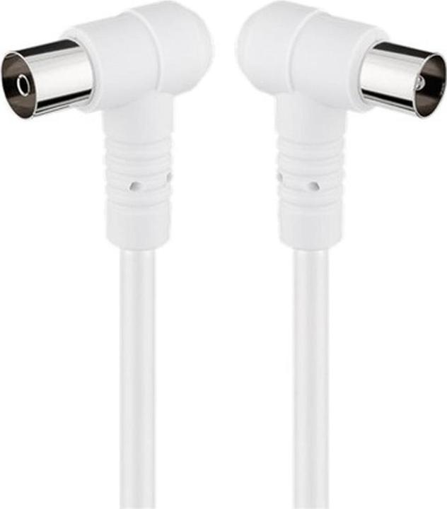 Immagine prodotto Goobay Cavo di collegamento dell'angolo dell'antenna di, 100% schermato, bianco, 2,5 m (85 dB, Cavi antenna)