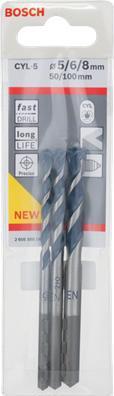 Actual product image Bosch Professional Zubehör 5-piece CYL-5 concrete drill bit set, Robust Line, 4-8 mm (Ø 8.0 mm, 4.00 mm, 5.0 mm, 6.0 mm)