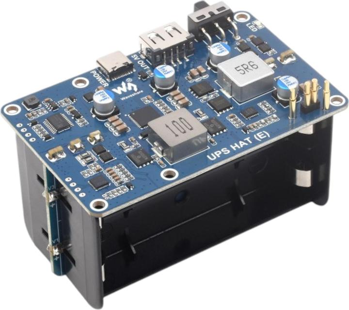 WaveShare UPS HAT (E) 6A 4x21700 battery board for Raspberry Pi 5/ 4B/ 3B+