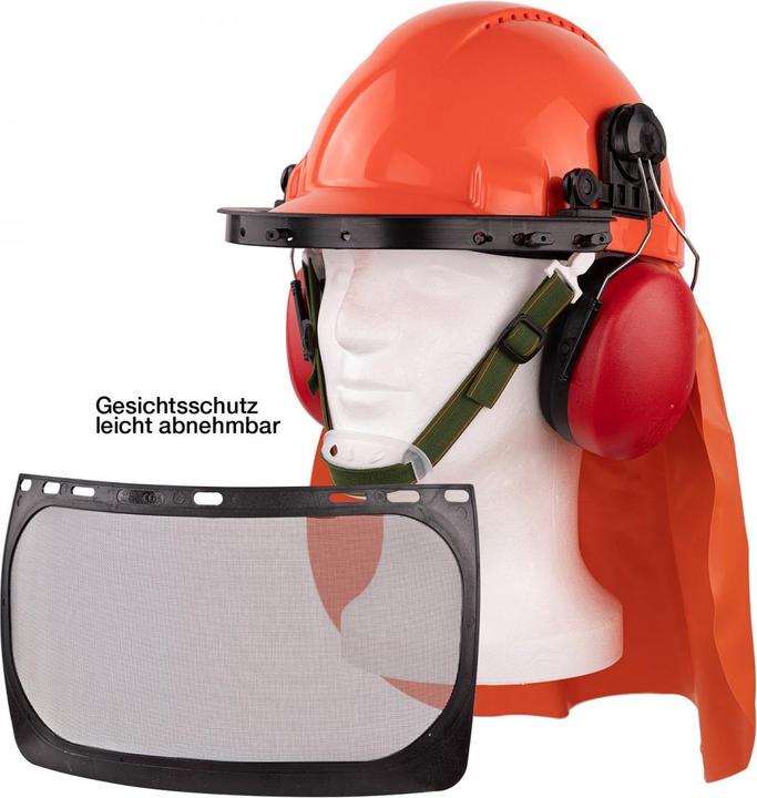 Image du produit Dema Forsthelm Sicherheitshelm Helm mit Gesichtsschutz Gehörschutz Nackenschutz (52 - 62 cm)