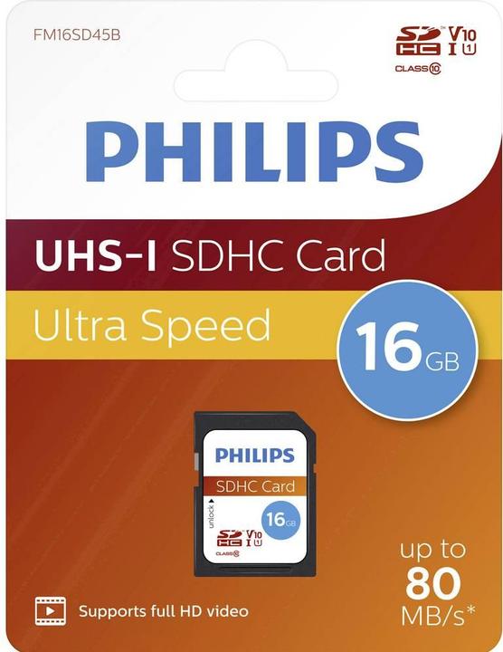 Image du produit Philips FM16SD45B (16 Go, SDHC, U1, UHS-I)