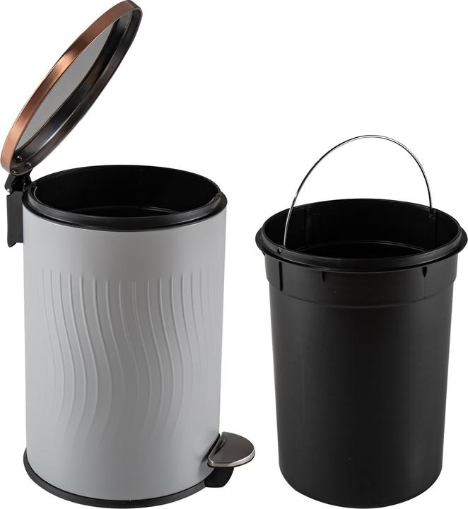 Image du produit HTI-Living Poubelle à pédale Jannik 20 litres Gris Cuivre (20 l)