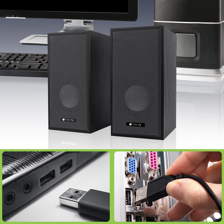 Produktbild Techly Wooden Speaker Set for Notebook