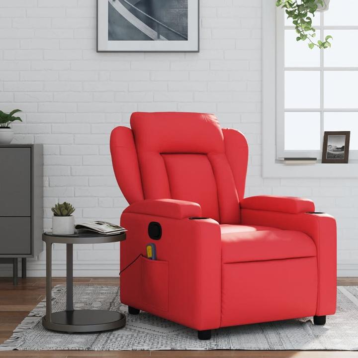 VidaXL Massagesessel Rot Kunstleder,Farbe: Rot,Material: Kunstleder