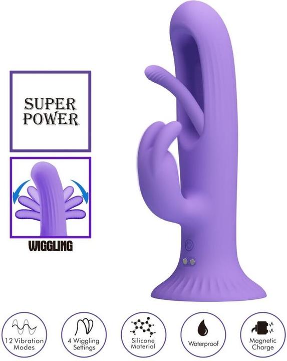 Actual product image Pretty Love - Killmoulis Rabbit Vibrator 12 Vibrationsmodi Lila