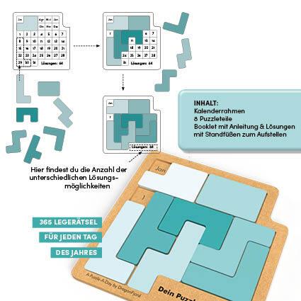 Produktbild Dein Puzzle-Kalender. Lege das Datum – ein Rätsel für jeden Tag im Jahr (Deutsch)