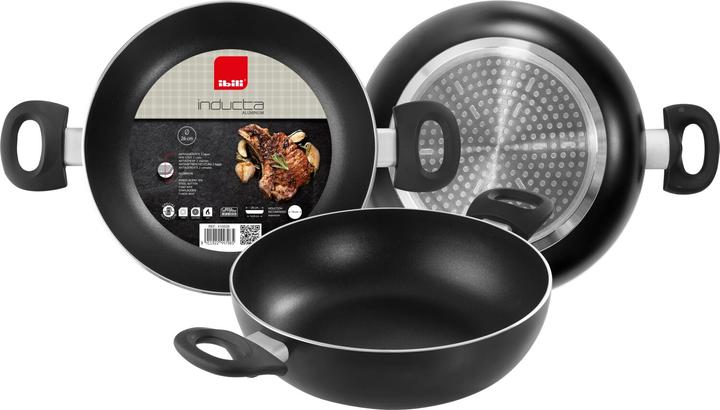 Actual product image Ibili Deep frying pan with two handles Inducta 36 cm Ideal for all types of frying and cooking processes (Frying pan, Stainless steel)