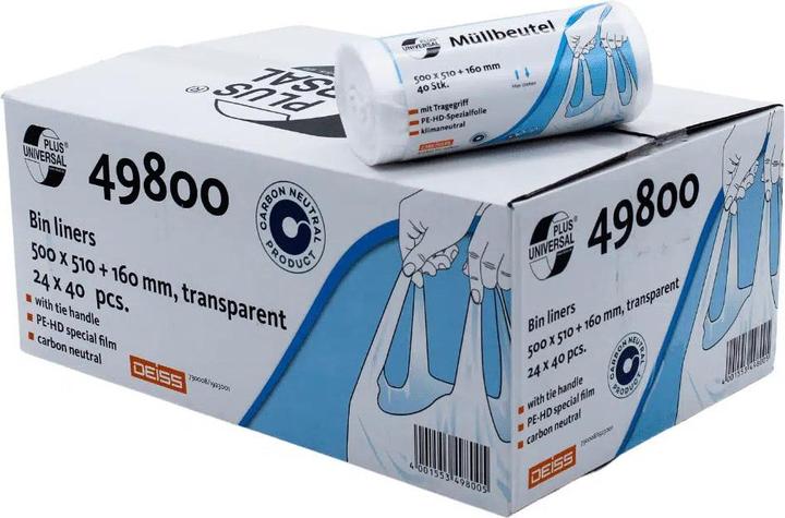 Produktbild Universal Plus Müllbeutel 30,0 l transparent 9 µm, 1 St. (40 x, 30 l)