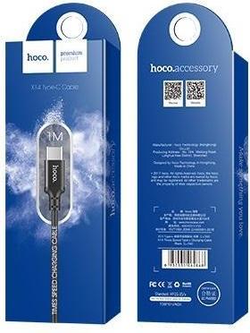 Immagine prodotto Foxconn Hoco - Data Cable Times Speed (X14) - USB-A to USB Type-C, 10W, 3A, 1.0m - Black (1 m, USB 3.0, 10 W)