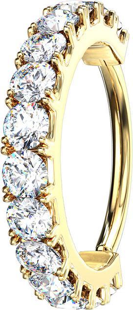 Immagine prodotto Star Piercing Anello micro piercing in argento placcato oro 14k con fiocco di cristallo (Ottone)