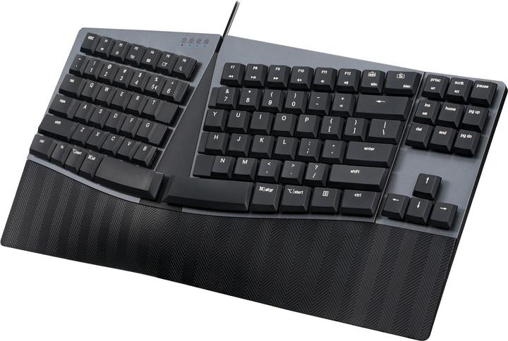 Productafbeelding Perixx PERIBOARD-335 DE BL, bedraad ergonomisch mechanisch compact toetsenbord - plat blauw (NL, Bedraad)