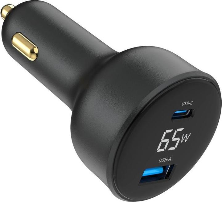 Actual product image Gembird Chargeur Allume Cigare 1x USB-C + 1x USB-A 65W (Noir)