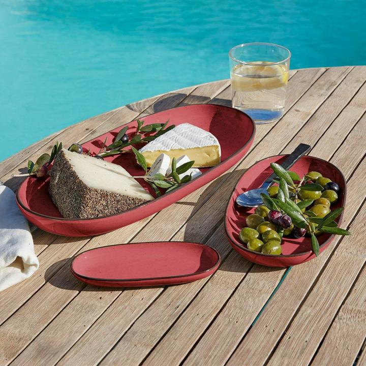 Image du produit Loberon Set de 3 plats de service Biarré rouge