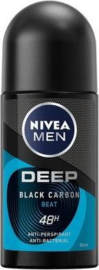 Actual product image NIVEA Men Deepack Carbon Beat Antiperspirant Activated Carbon Roll-On 50Ml (Roll-on, 50 ml)
