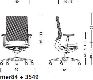 Produktbild Klöber Bürostuhl Mera Netz Grau