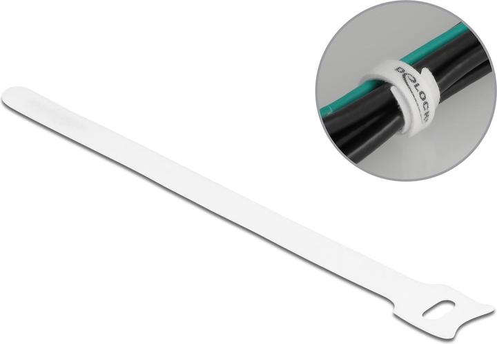 Immagine prodotto Delock Fascetta in velcro L 200 x L 12 mm bianca 10 pz. (Fascette in velcro, 200 mm, 10 pz.)