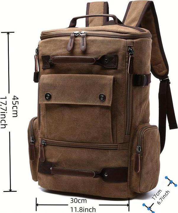 Immagine prodotto Only-Bags.Store Zaino di tela multifunzionale e resistente, borsa da trekking