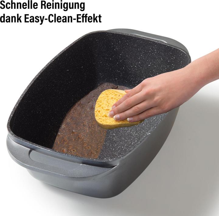 Produktbild Stoneline Bräter 43 x 26 cm mit Deckel, Backofen & Induktion geeignet, grau (Bräter + Schmortopf, Aluminiumguss)