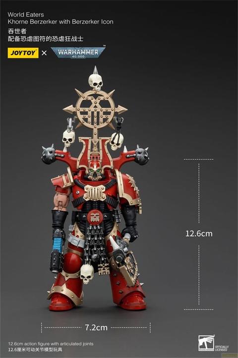 Produktbild Joy Toy Warhammer 40k Actionfigur 1/18 World Eaters Khorne Berzerker with Berzerker lcon 13 cm
