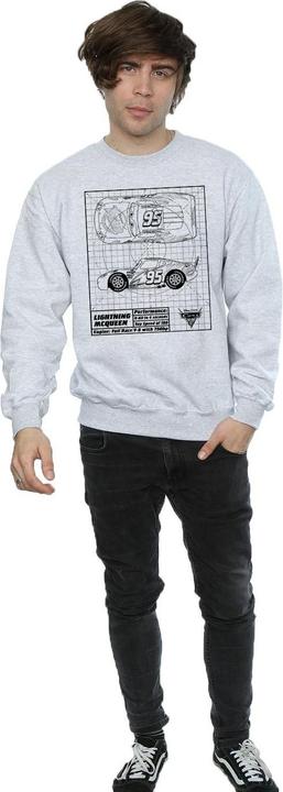 Immagine prodotto Disney Cars Lightning McQueen Blueprint Felpa Uomo (S)