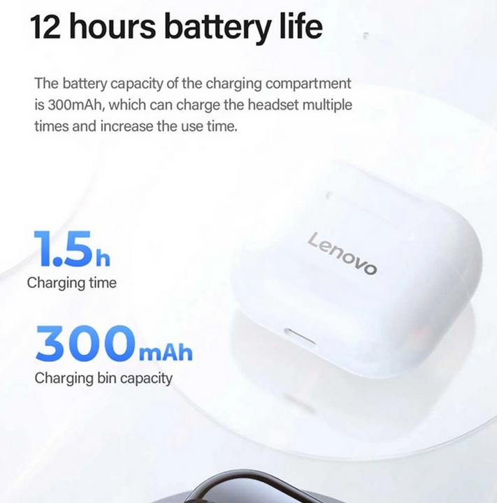 Actual product image Lenovo LP40 (No noise cancelling, 3 h, Wireless)