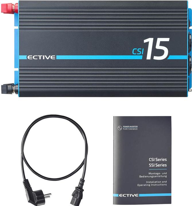 Actual product image Ective CSI 15 Sinus-Wechselrichter 1500W 12V mit Netzvorrangschaltung und Ladegerät (CH-Stecker)