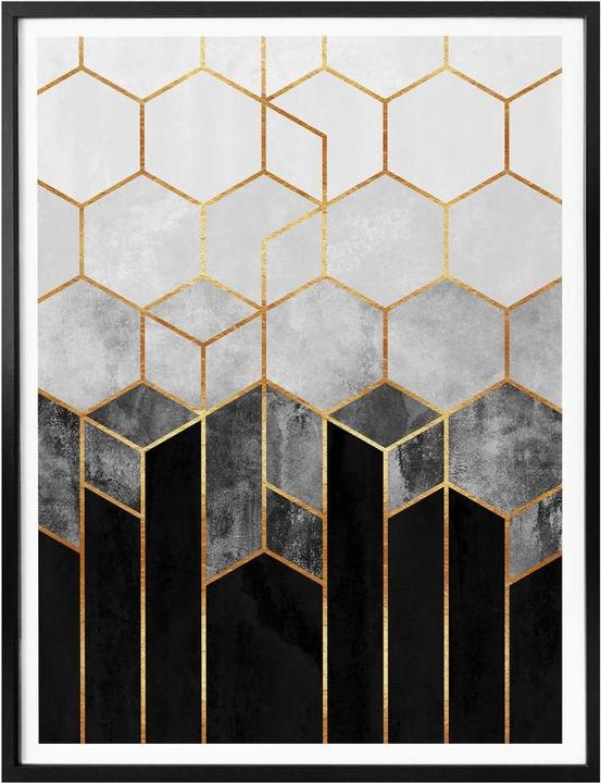 Produktbild Trenddeko Hexagone: Schwarz und Grau (40 x 50 cm)