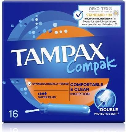 Actual product image Tampax Compak Super Plus Tampons - 16 tampons (16 x)