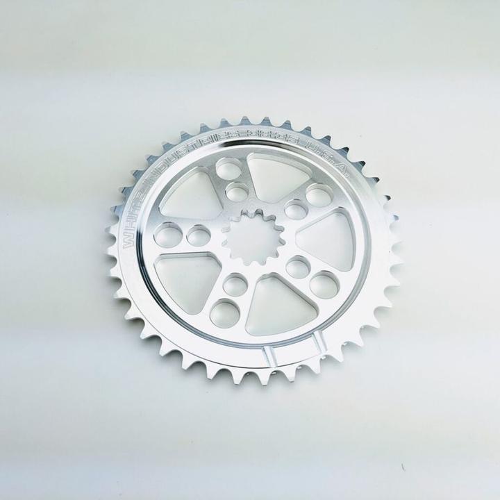 Actual product image White Industries ENO17 Double Direct Mount Singlespeed Chainring, 38/35 T., polished silver (38)