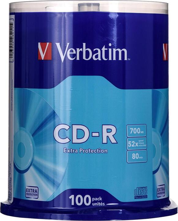 Produktbild Verbatim CD-R 52x, 700MB, 100er Spindel (100 x)