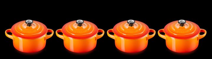 Image du produit Le Creuset Mini-Cocotte set de 4 "rouge four" 0,2 litre (10 cm, Cocotte + faitout, Céramique)