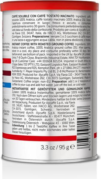 Nährwerte und Zutaten Illy Classico instantkaffee (95 g)