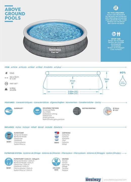 Actual product image Bestway Fast Set (Ø 366 x 76 cm)