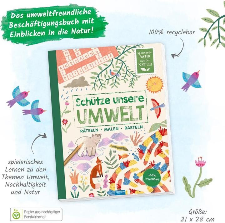 Immagine prodotto Libro di attività Proteggere il nostro ambiente Puzzle da colorare Artigianato Animali