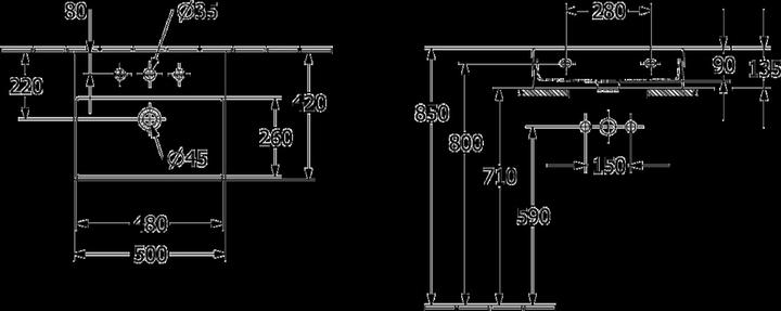 Image du produit Villeroy & Boch V&B lavabo MEMENTO 2.0 500x420mm m ÜL f 3-L.-Armature Sto wh C+ (420 mm, 500 mm)
