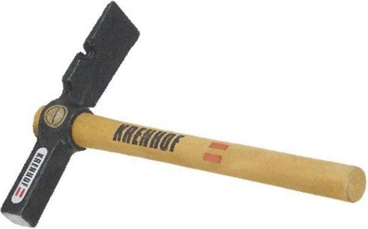 Actual product image Krenhof Bricklayer's hammer with wooden handle and nail puller 500 g (500 g)