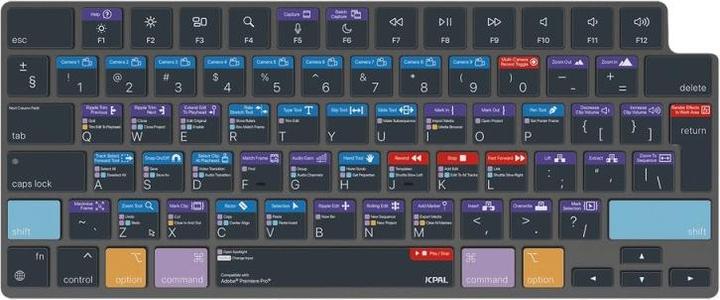 Actual product image JCPAL Verskin Premiere Pro Shortcuts Keyboard Cover for MacBook Pro 14"/16" (M1 2021/M2 2023), MacBook Air (DE, Cable)