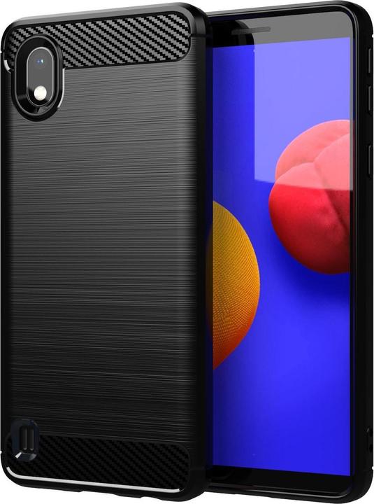 Immagine prodotto Cadorabo TPU Ultra sottile in acciaio inossidabile al carbonio Combi Cover (Samsung Galaxy A10, HTC One M10)