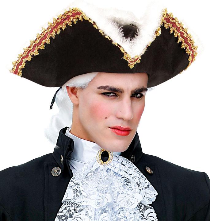 Actual product image Widmann Tricorn hat with marabou decoration