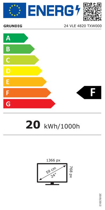 Energy Label Grundig 24 VLE 4820 (24", LED, HD ready)