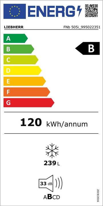Energie-Label Liebherr FNb 505i Prime (Freistehend, 238 l)