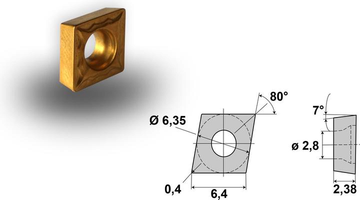 Actual product image Paulimot Schneidplatten für die Drehmeissel-Sets 10 mm und 12 mm, 10-teilig
